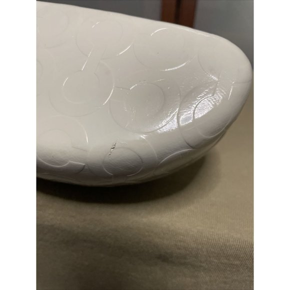 Coach Sunglasses Eyeglass White Signature Monogram Leather Hard Clamshell Case - Picture 8 of 8